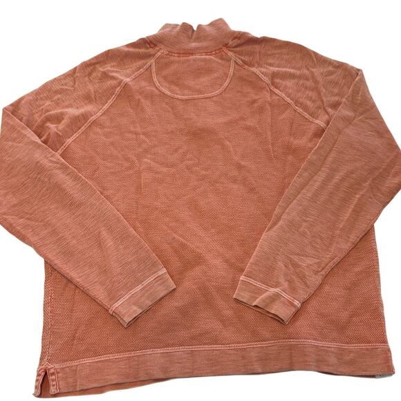Tommy Bahama Sweater Mens Large Orange 1/4 Zip Knit Pullover Cotton - Picture 2 of 7